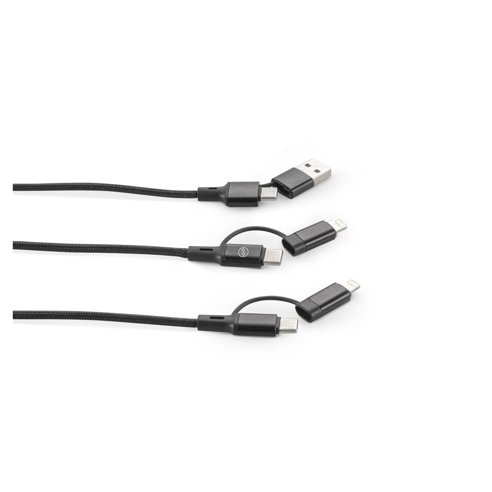 BERTOZZI. Super-fast 6-in-1 USB cable made from recycled aluminum (20%) and recycled PET (4%)