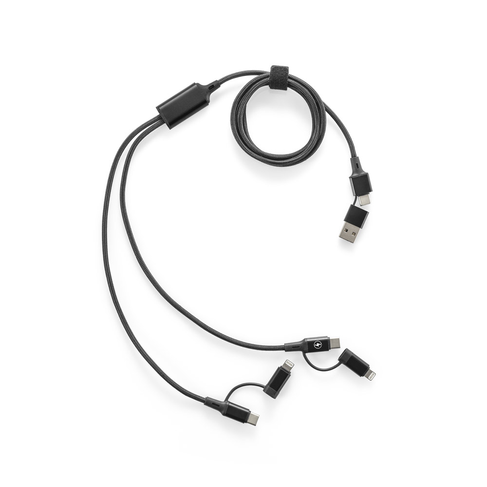 BERTOZZI. Super-fast 6-in-1 USB cable made from recycled aluminum (20%) and recycled PET (4%)