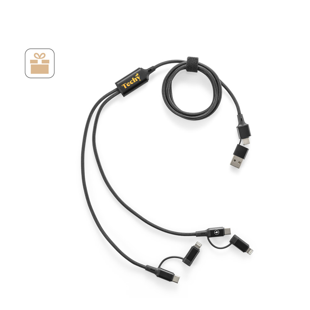 BERTOZZI. Super-fast 6-in-1 USB cable made from recycled aluminum (20%) and recycled PET (4%)