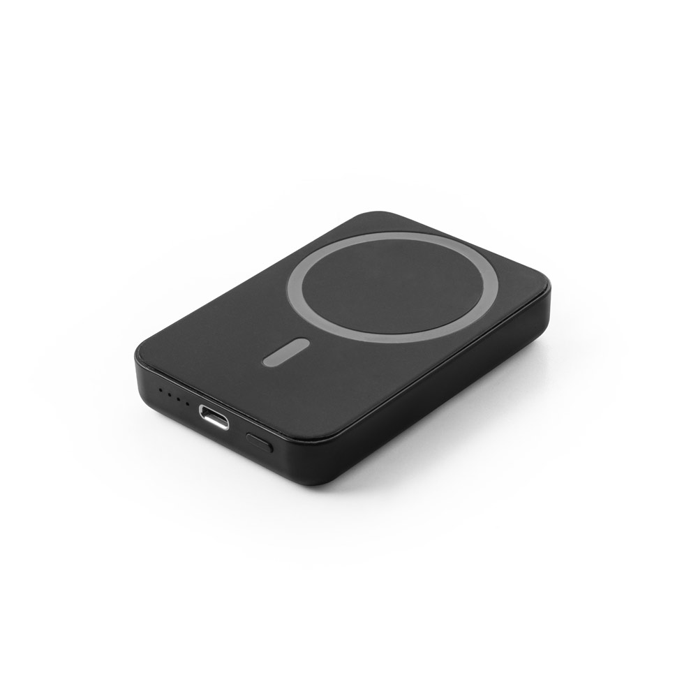 AMPERE 5. 5.000 mAh magnetic power bank with 15W superfast wireless charger in recycled ABS (100% rABS)