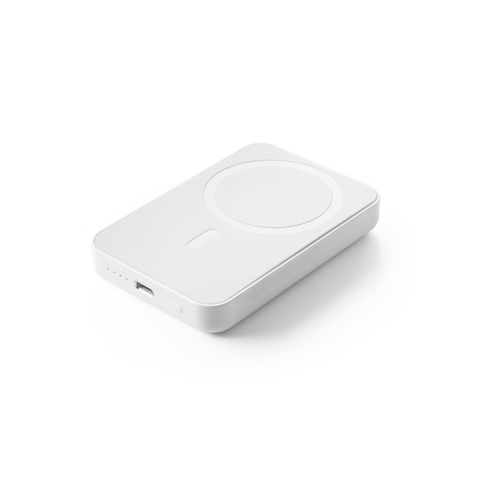 AMPERE 5. 5.000 mAh magnetic power bank with 15W superfast wireless charger in recycled ABS (100% rABS)