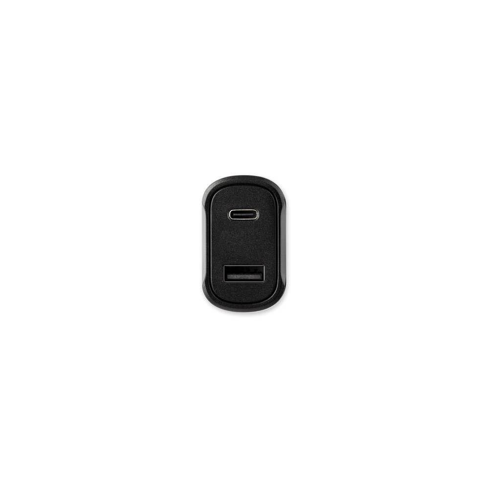 DIRAC. Cigarette lighter adapter with USB-A port 18W and USB-C 20W in recycled ABS (100% rABS)