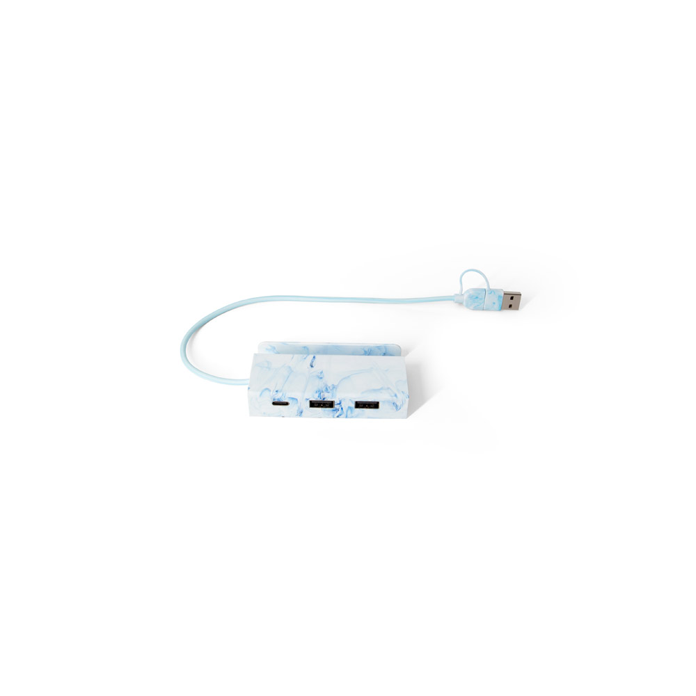 BERNERS HUB. Recycled PET (100% rPET) hub with main inputs and outputs
