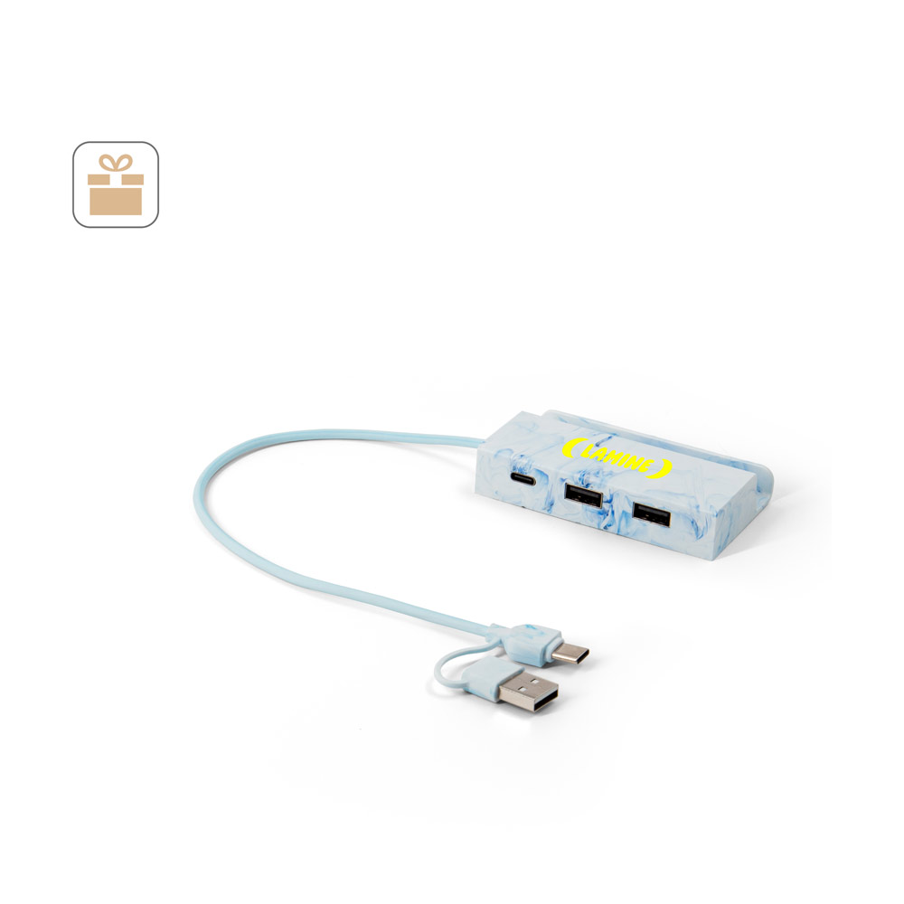 BERNERS HUB. Recycled PET (100% rPET) hub with main inputs and outputs