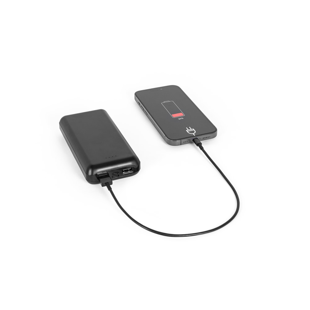 LEAKEY 20. Power bank 20'000 mAh in recycled ABS (100% rABS)