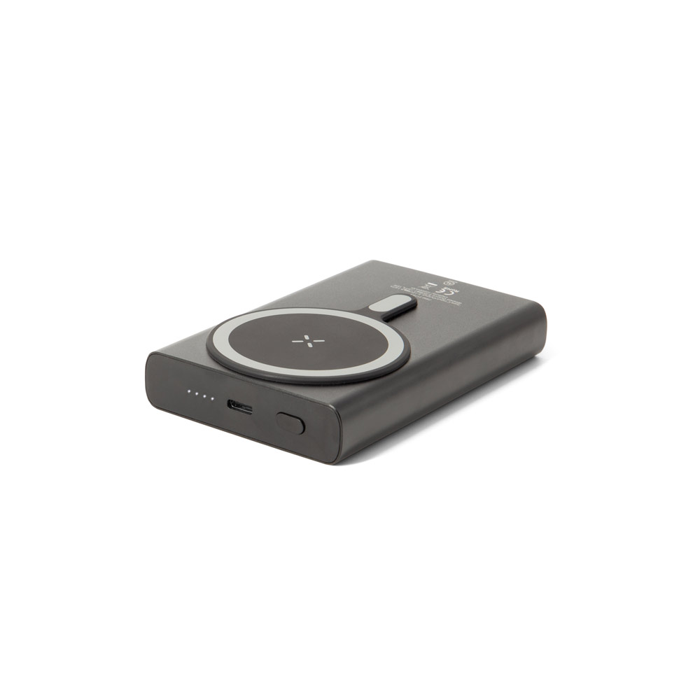 WRIGHT 10. Magnetic power bank with super-fast charging in recycled aluminum and recycled ABS 10'000 mAh