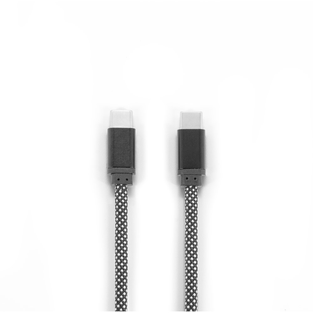 NADELLA. USB-C to USB-C cable with a braided polyester cord (60 W) and a magnetic system for easy winding