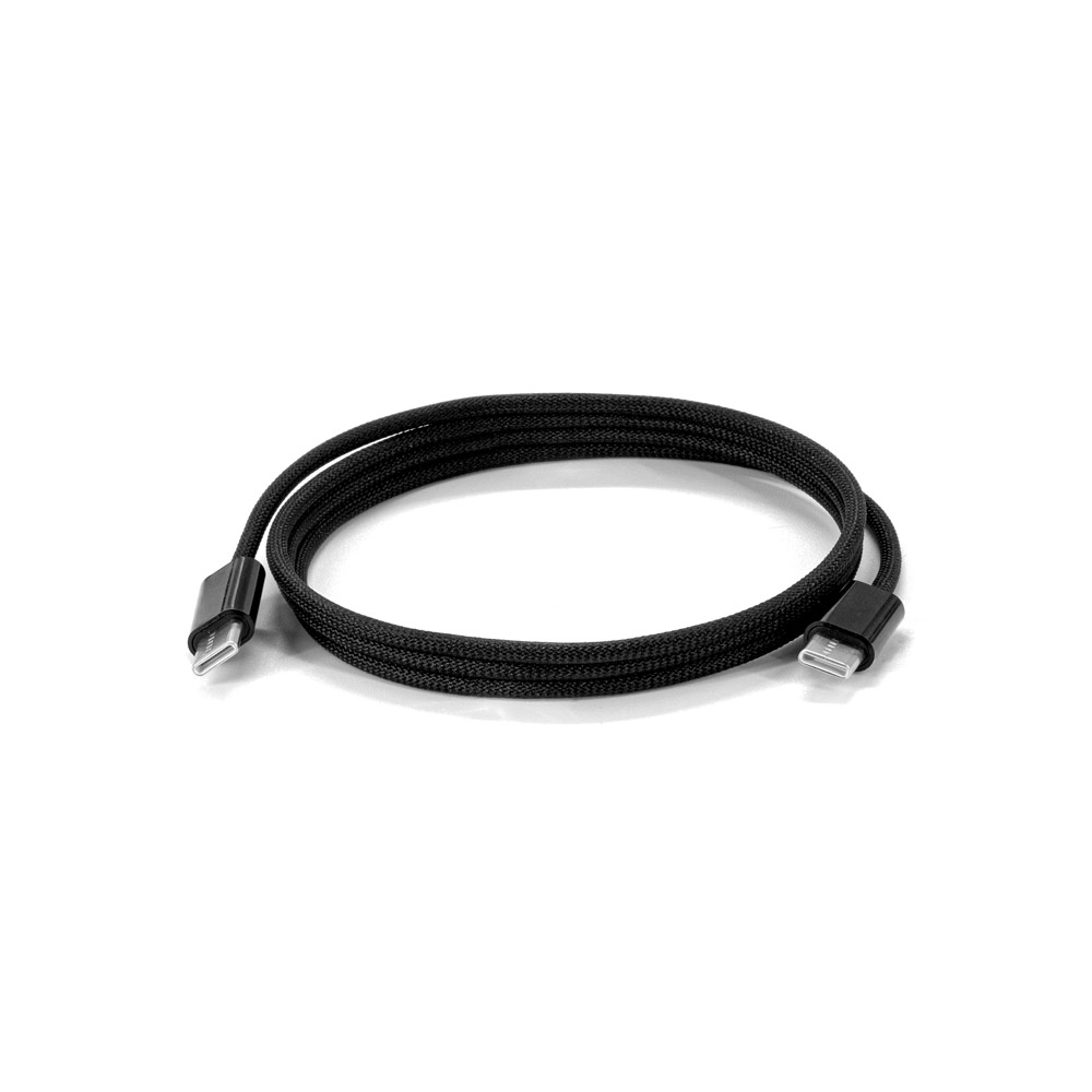 JEMISON. USB-C to USB-C cable with braided cord (60W), made from ABS, stainless steel, aluminium and polyester