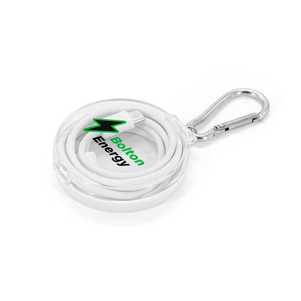 JEMISON. USB-C to USB-C cable with braided cord (60W), made from ABS, stainless steel, aluminium and polyester