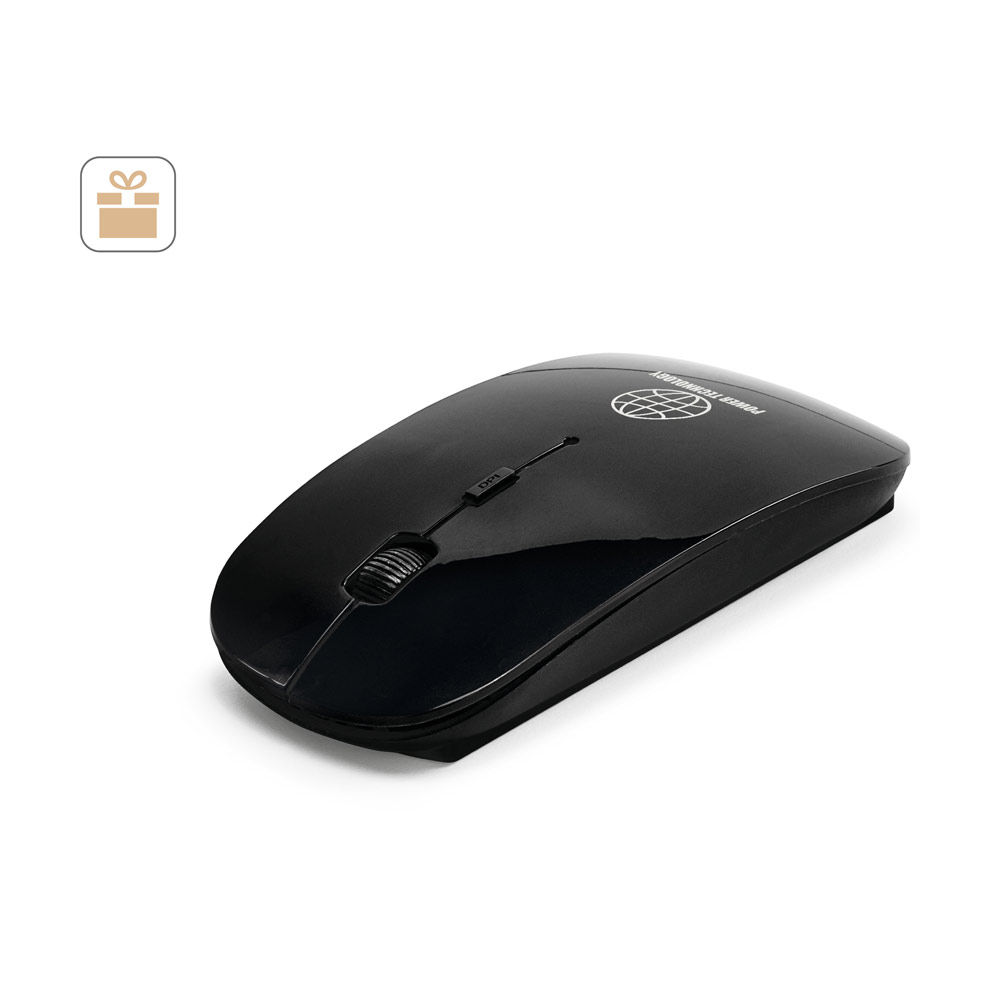 BLACKWELL. Battery-operated wireless mouse in recycled ABS (100% rABS)