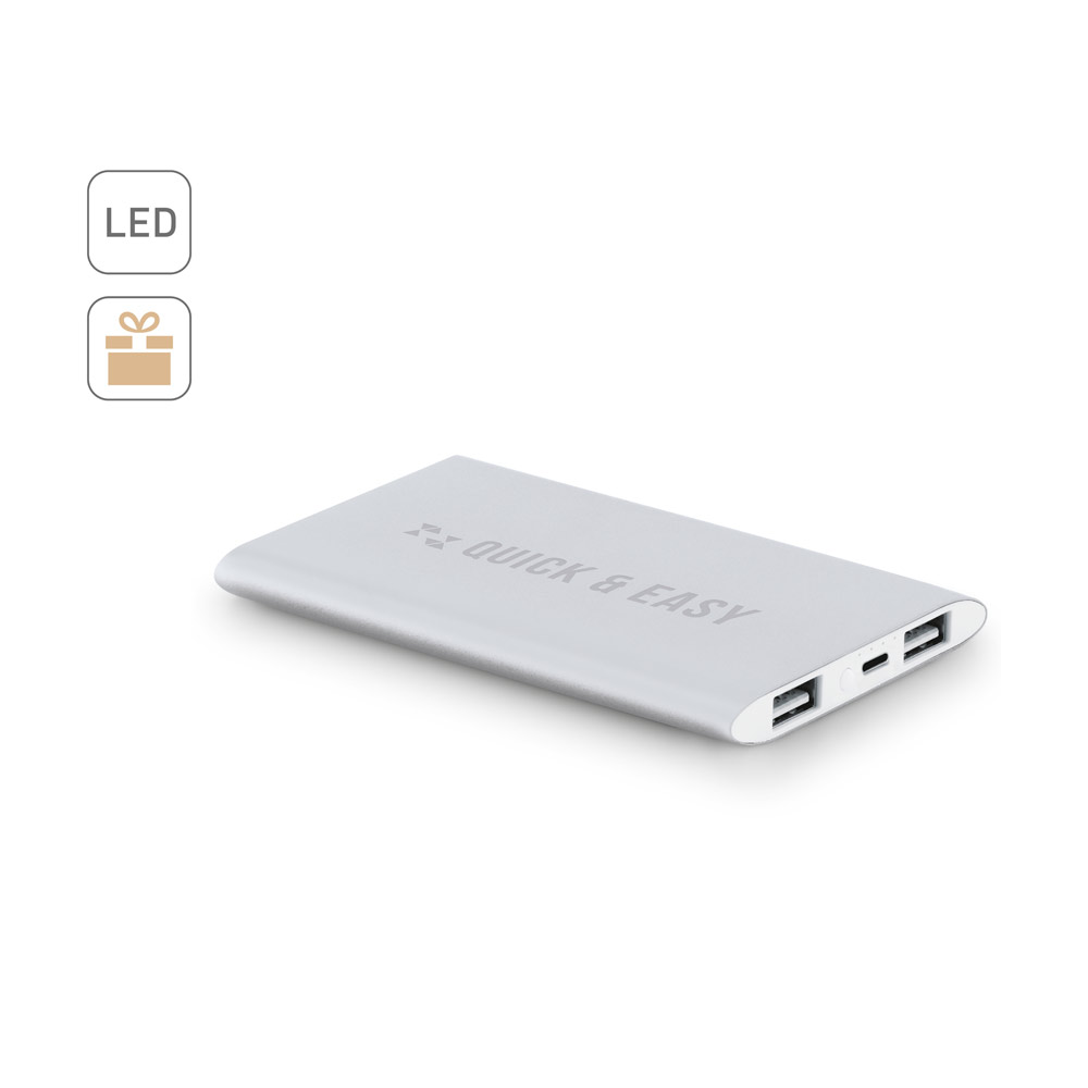NOBEL. Power bank 7.200 mAh in recycled aluminium (100% rAL)