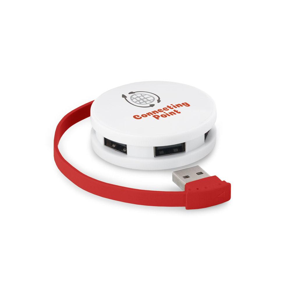 GARDNER. HUB with cable and 4 USB-A ports in ABS