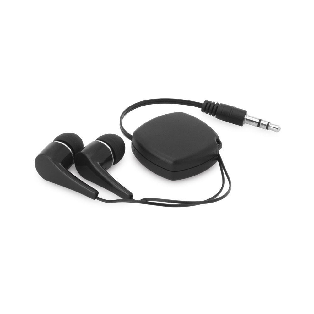 PINEL. Retractable earphones with 0'75 m ABS cable
