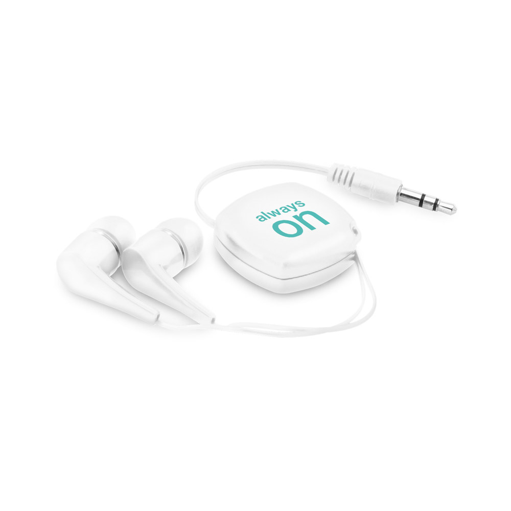 PINEL. Retractable earphones with 0'75 m ABS cable
