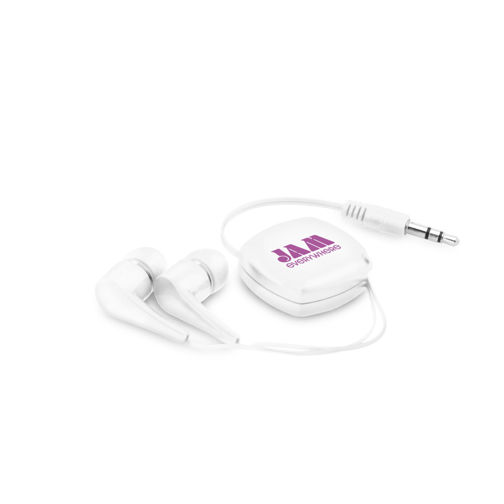 PINEL. Retractable earphones with 0'75 m ABS cable