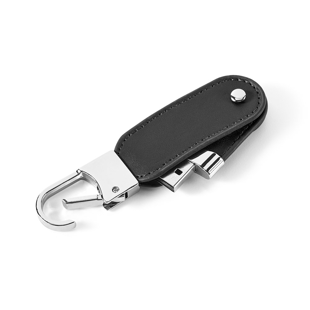 BRAGG 8GB. USB memory with 8GB in PU and with carabiner clip
