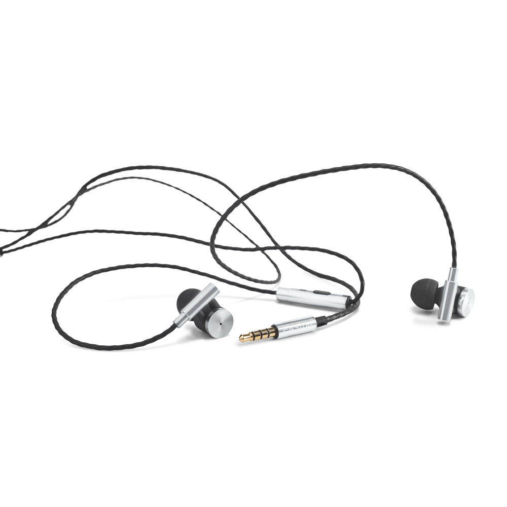 VIBRATION. Metal and ABS earphones with microphone