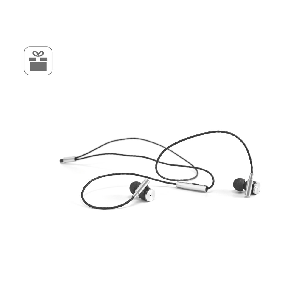 VIBRATION. Metal and ABS earphones with microphone