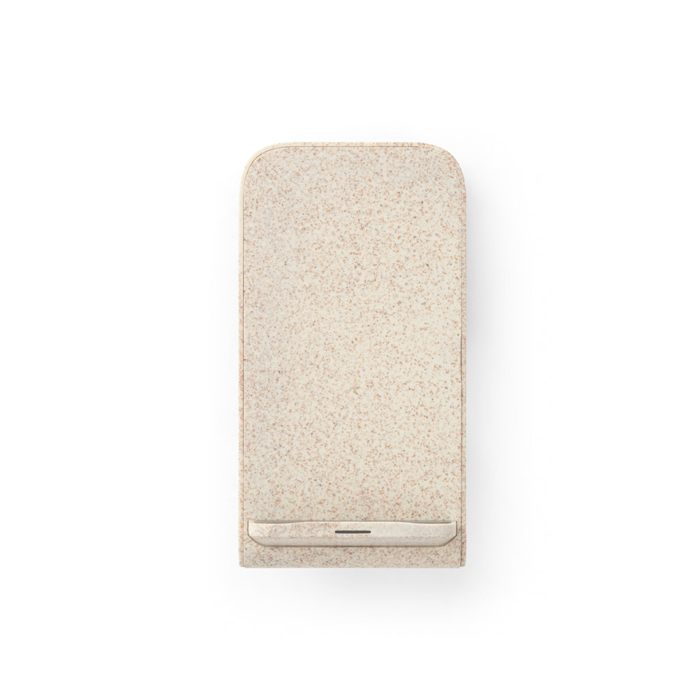 ENGLERT. Smartphone holder with 10W fast wireless charger in recycled ABS (70% rABS) and wheat straw fiber