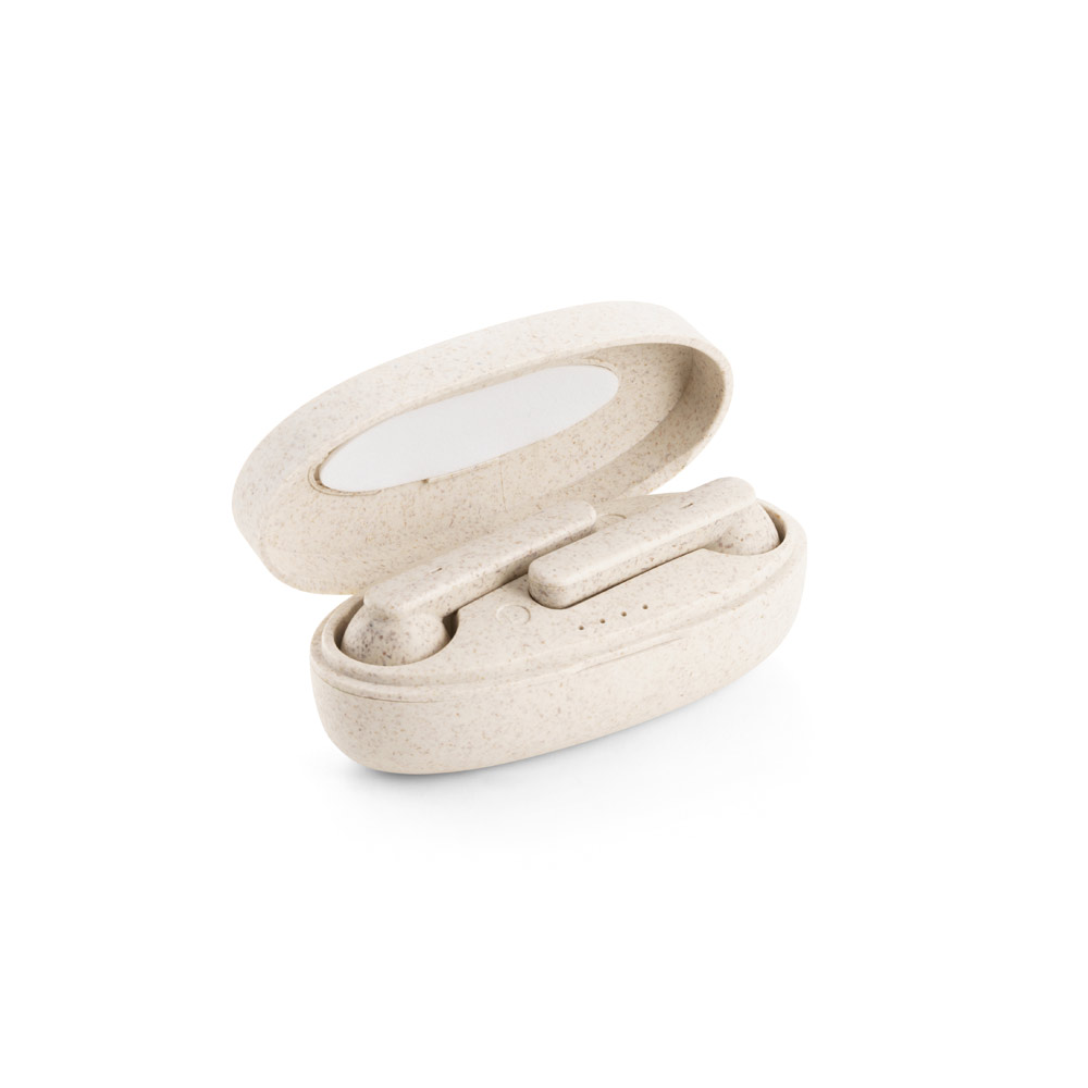 FOURIER. Wireless earphones with 3-hour battery life in wheat straw fibre and PP