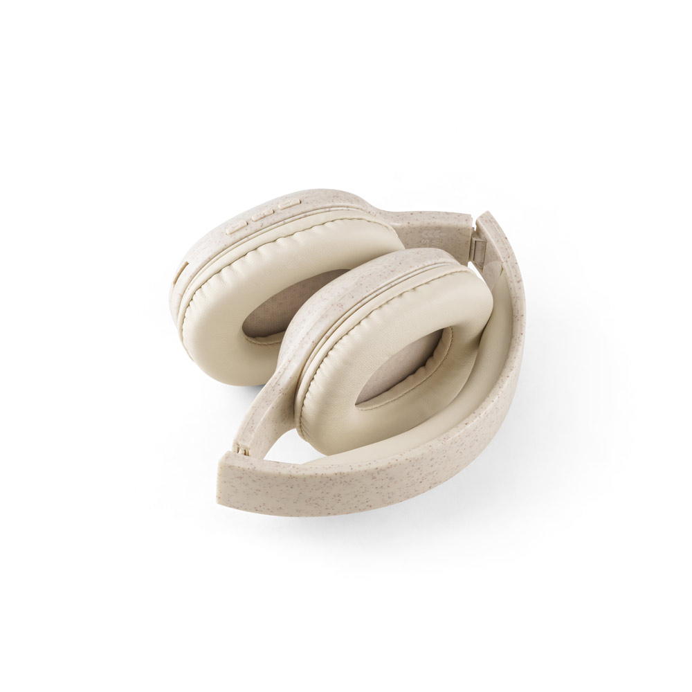 FEYNMAN. Foldable wireless headphones with 4-hour battery life in wheat straw and ABS