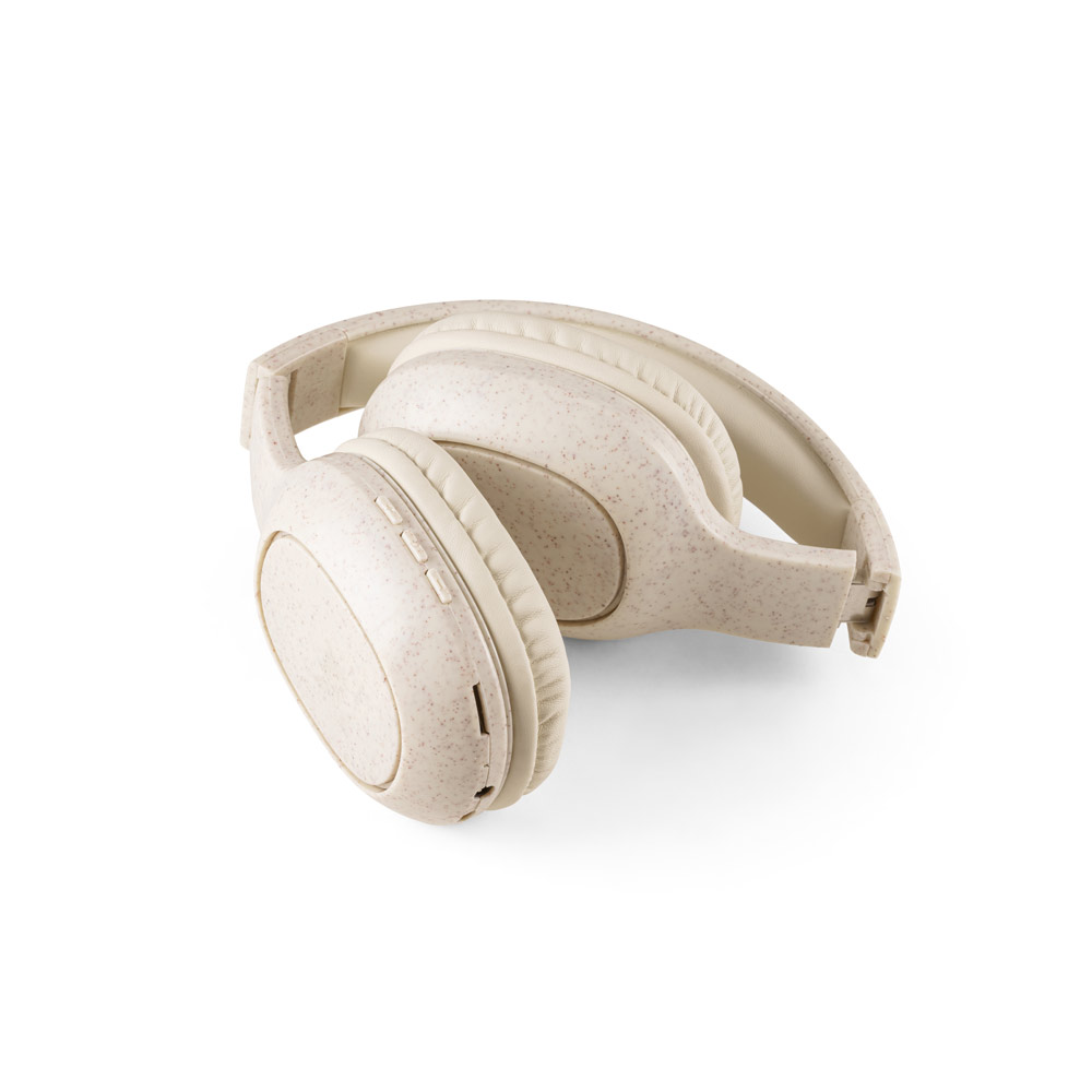 FEYNMAN. Foldable wireless headphones with 4-hour battery life in wheat straw and ABS