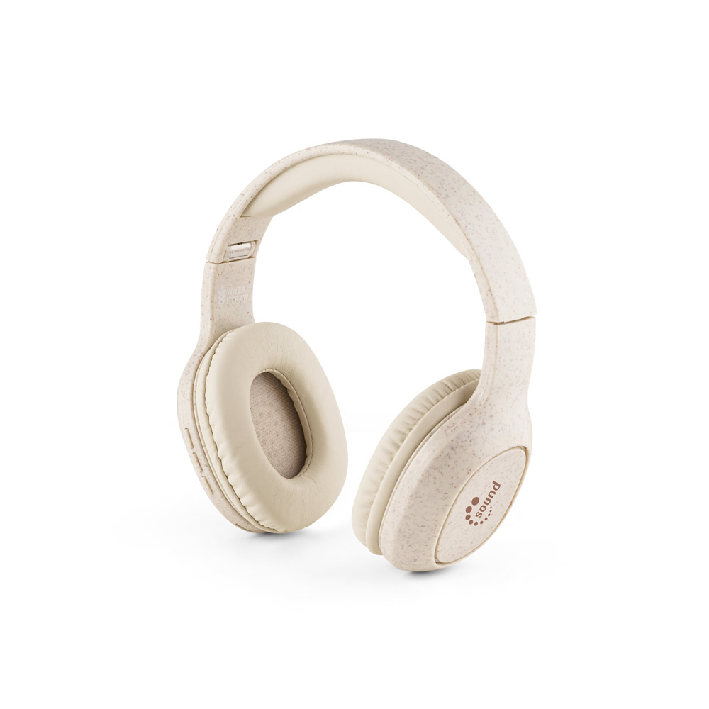 FEYNMAN. Foldable wireless headphones with 4-hour battery life in wheat straw and ABS