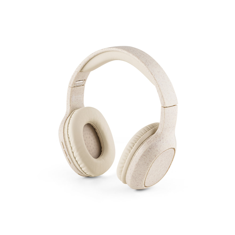 FEYNMAN. Foldable wireless headphones with 4-hour battery life in wheat straw and ABS