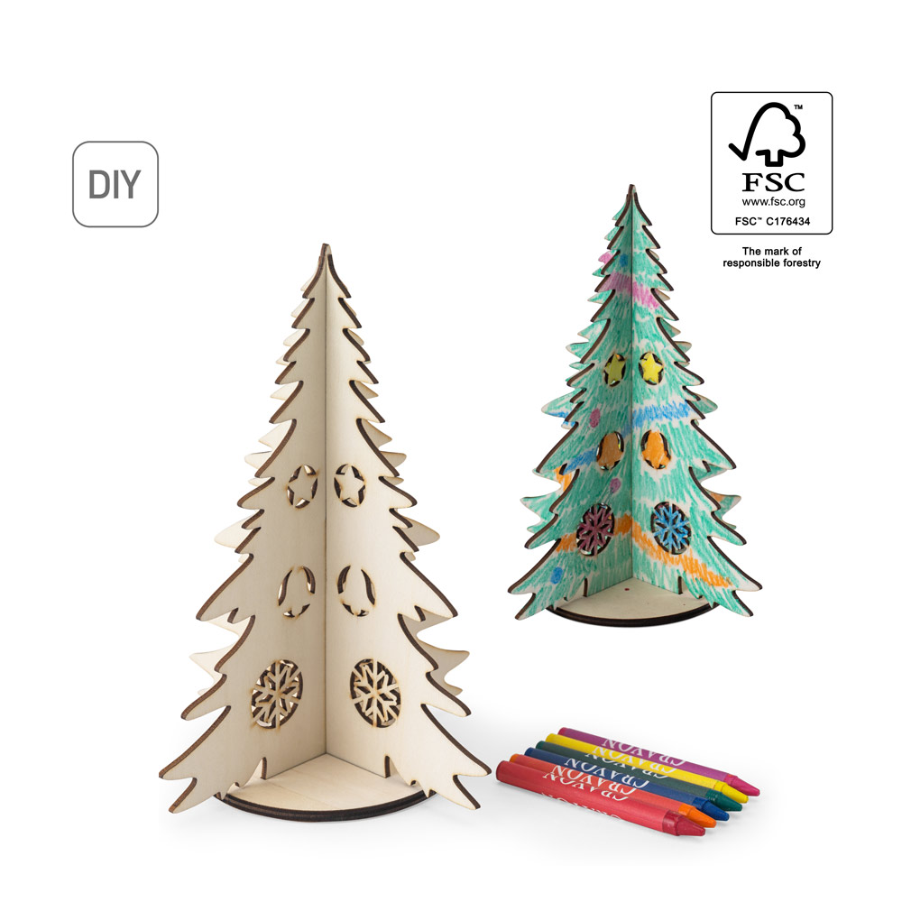 PINERY. Collapsible wooden Christmas tree to colour