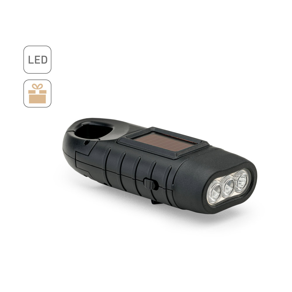 SOLARKY. Compact 0'5 W ABS torch with 3 white LEDs with 90 lumens