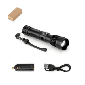 YVIAN. Rechargeable 10 W torch made from aluminium (100% rAL)