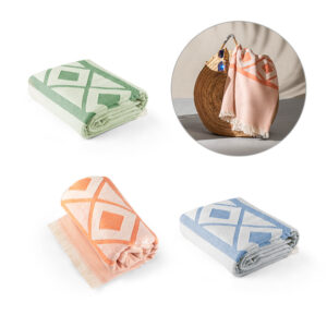 MALEK. Multifunctional bath towel (350g/m²) made of light and resistant cotton (85%) and recycled cotton (15%)