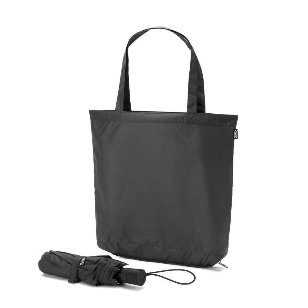 SKYLAR. 2-in-1 umbrella with recycled polyester shopping bag included