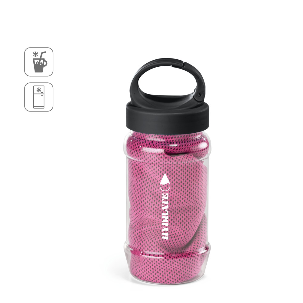 ARTX PLUS. Set with a PP and PET bottle and a polyamide and polyester sports towel